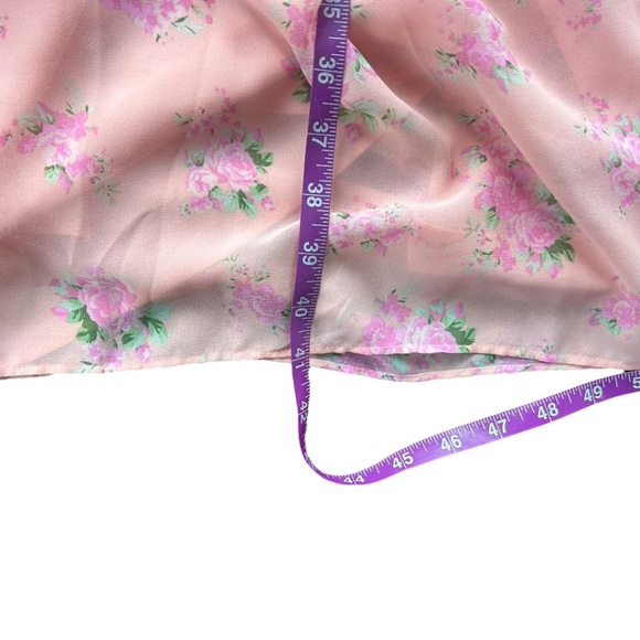 LoveShackFancy for Target Pink floral Short Sleeve Midi Dress Size 0 - Picture 7 of 10